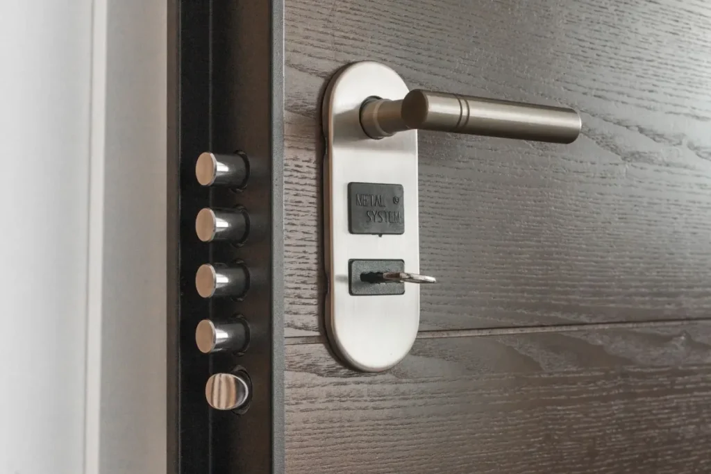 Multipoint lock and lever handle on a door – checking anti-snap lock cylinder fit and the security handle in Bournemouth, Locksmith Bournemouth